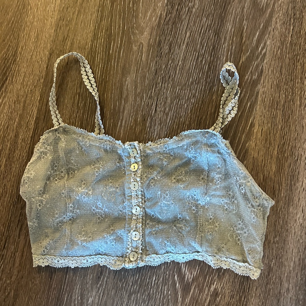 Vintage Lacey bra tank top button up
